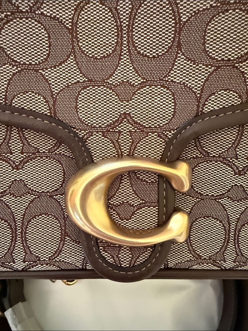 🤎Coach NWT Signature Maple/Oak Jacquard Soft Tabby Shoulder Bag / Brass Hardware - Picture 7 of 13